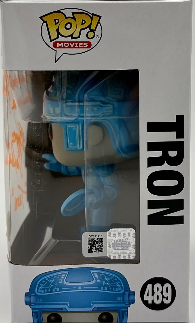 Bruce Boxleitner signed "Tron" Funko #489 w/quote & character name - OC Celebrity Marketing