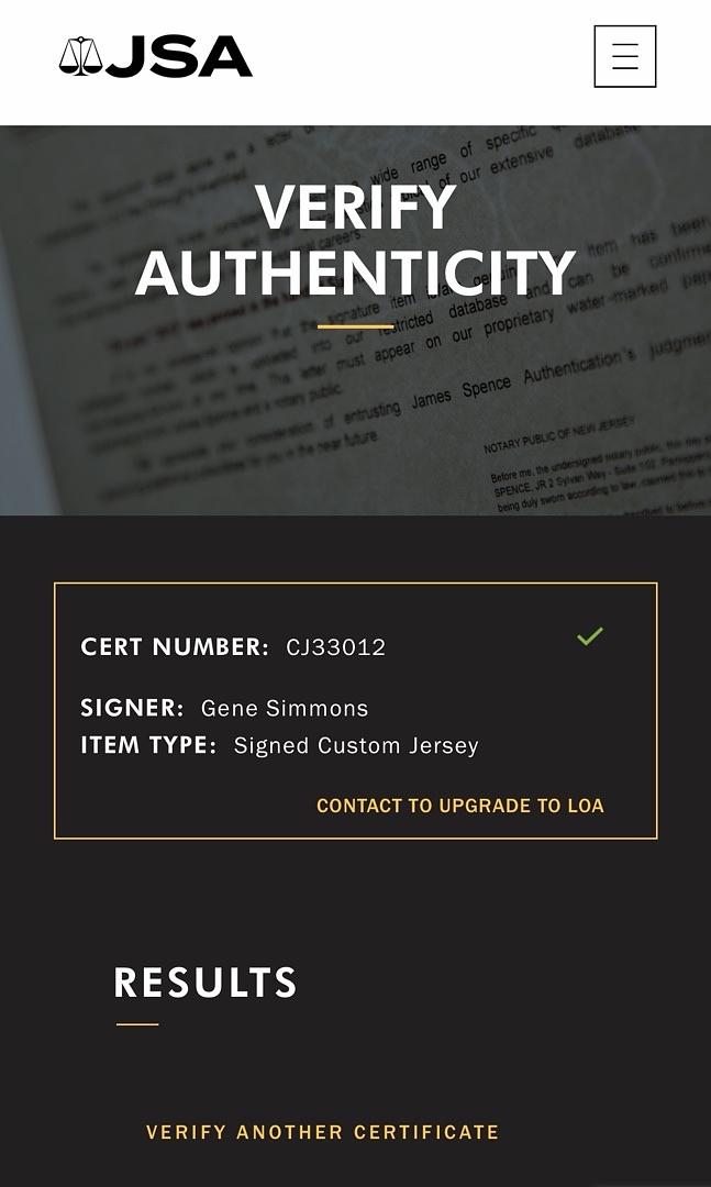 Gene Simmons signed authentic Penn State football jersey (KISS)  - JSA COA *RARE*