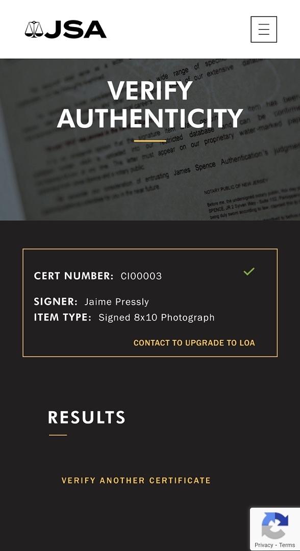 Jaime Pressly sexy signed 8x10 - JSA COA