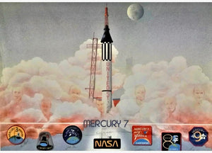 Mercury 7 signed limited edition 42x32 lithograph (1270/1500) *RARE*