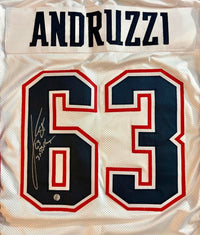 Joe Andruzzi Signed Custom White Patriots Jersey - JSA COA