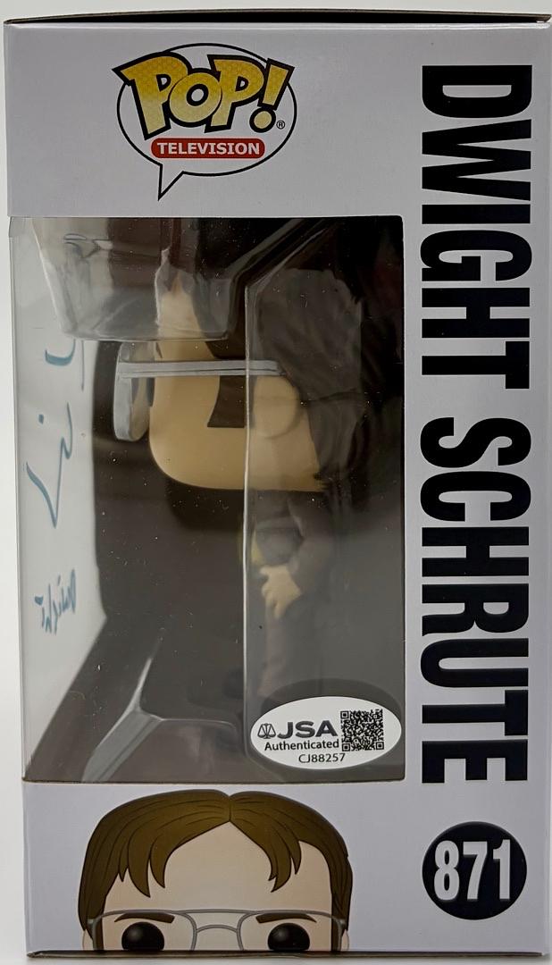 Rainn Wilson signed "Dwight Schrute" Funko #871 (The Office) w/character name - JSA COA
