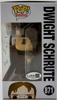 Rainn Wilson signed "Dwight Schrute" Funko #871 (The Office) w/character name - JSA COA