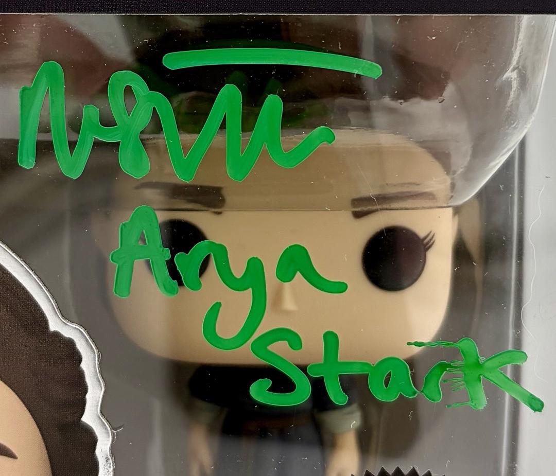 Maisie Williams Signed Funko Pop #89 Arya Stark w/character name (Game Of Thrones) *VERY RARE* - SWAU COA