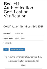 Kaley Cuoco Signed #780 Penny from Big Bang Theory Funko Pop - Beckett COA