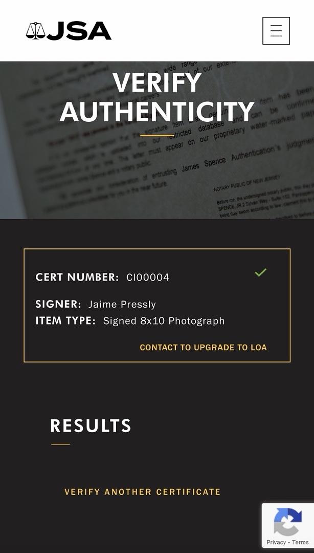 Jaime Pressly sexy signed 8x10 - JSA COA