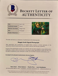 Maggie Smith signed 8x6 photo Professor Mcgonagall (Harry Potter) - Full Beckett Letter *RARE*