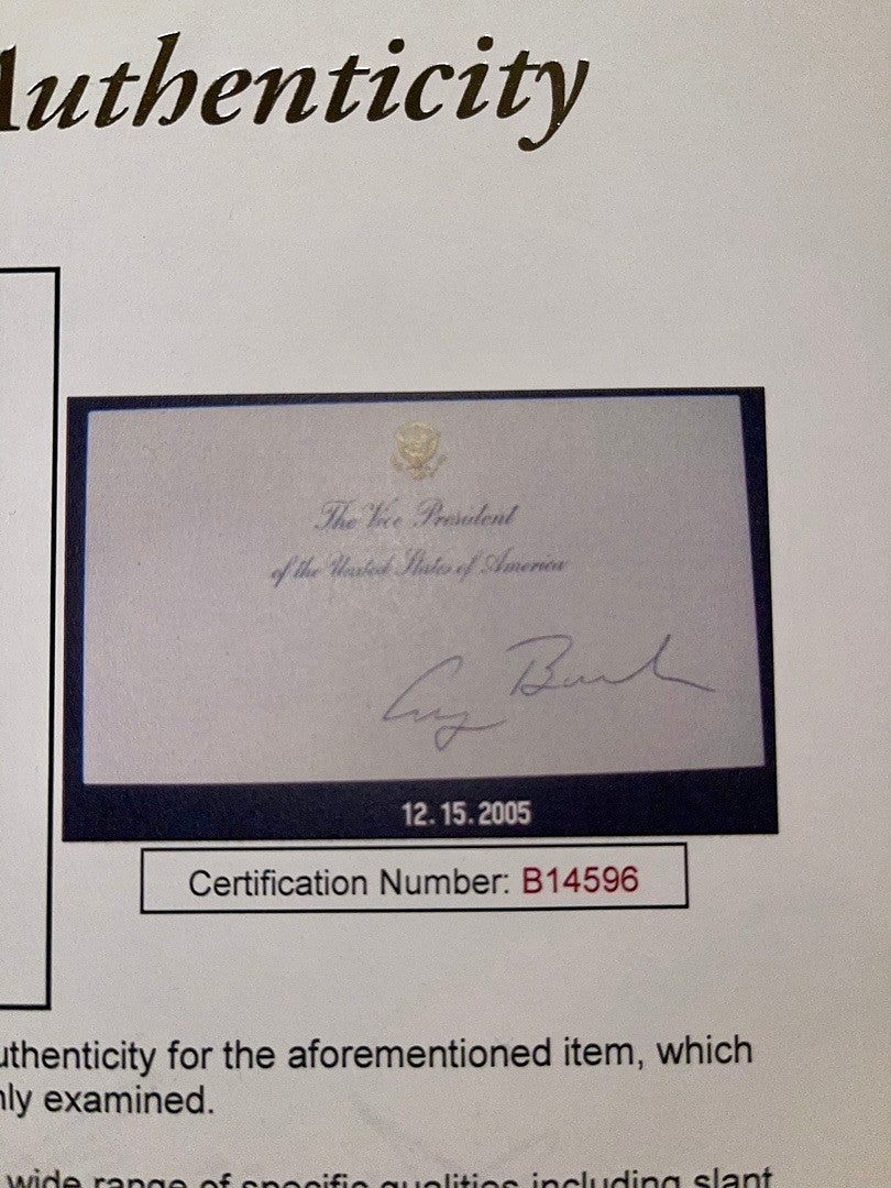 George Bush Signed Vice President Seal Card - JSA COA w/full letter of authenticity