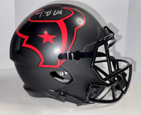 Tank Dell (Texans) signed full size replica Eclipse helmet - Schwartz and Players Ink COA
