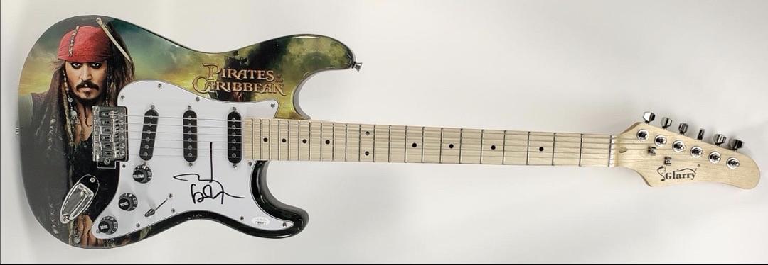 Johnny Depp Signed Guitar Pirates Of The Caribbean *VERY RARE* - JSA COA