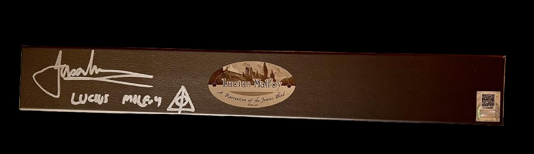 Jason Isaacs signed Lucius Malfoy wand w/character name and artwork (Harry Potter) - Official Pix COA