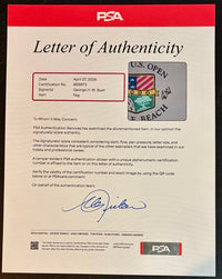 George Bush Signed 100th Anniversary US Open Golf Flag Pebble Beach 2000 - PSA COA