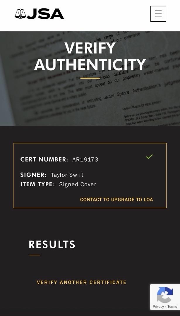 Taylor Swift Signed Purple/Picture Guitar - JSA COA #2