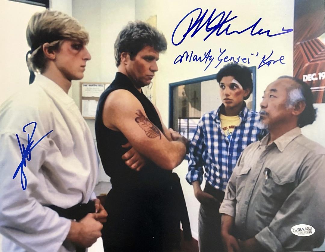 Ralph Macchio Billy Zapka & Martin Cove signed 11x14 (Karate Kid) - JSA