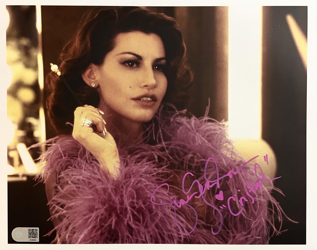 Gina Gershon sexy signed 11x14 (Showgirls) - SWAU COA