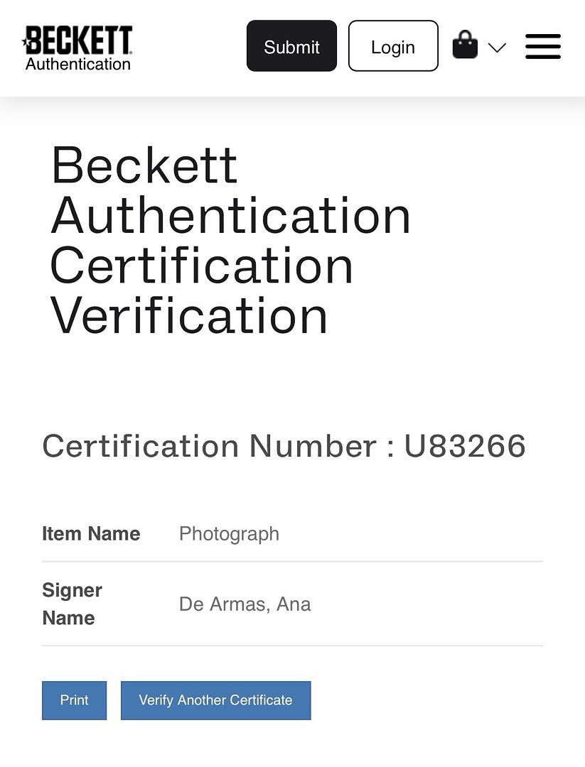 Ana De Armas sexy signed 11x14 (James Bond) - Beckett COA