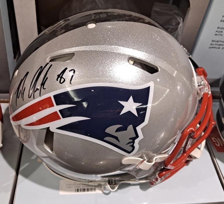 Tom Brady & Rob Gronkowski New England Patriots & Tampa Bay Buccaneers Autographed Half & Half Riddell Speed Authentic Helmet - Fanatics COA