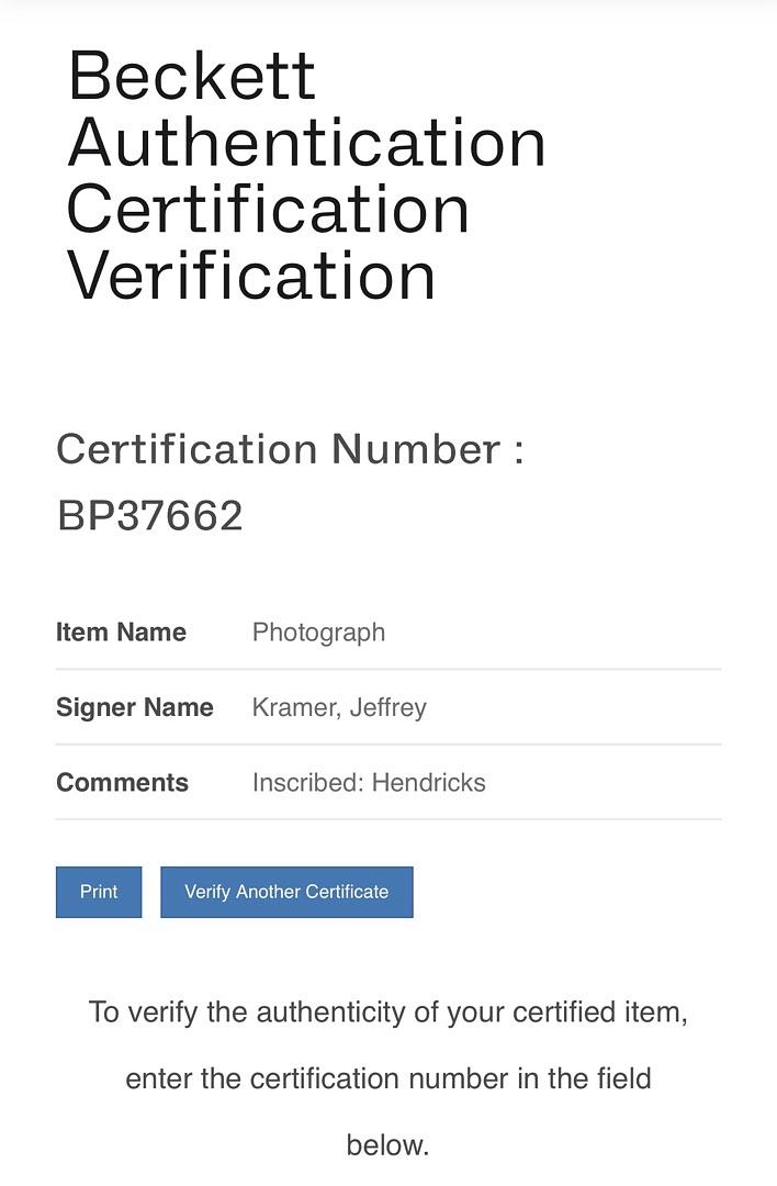 Jeffrey Kramer Signed 8x10 Photo Jaws - Beckett COA #1