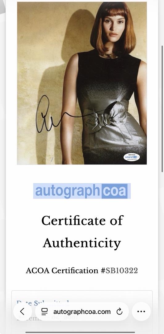 Gemma Arterton signed 8x10 (James Bond) - ACOA COA