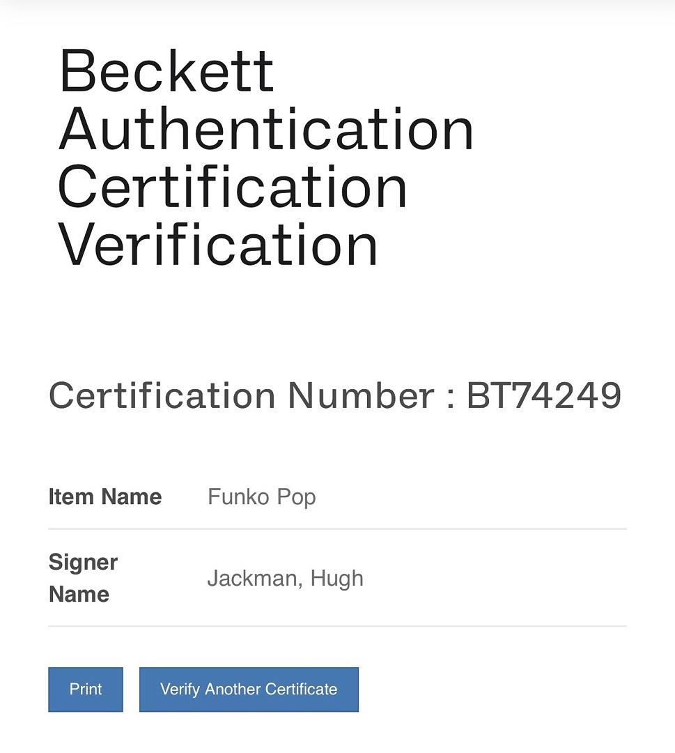 Hugh Jackman Signed Exclusive Funko Pop #1403 Wolverine (Deadpool & Wolverine)-Beckett COA