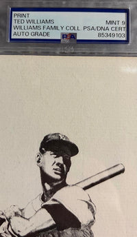 Ted Williams signed 8.5x11 Print Graded Mint 9 - PSA Encapsulated