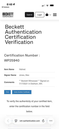 Mac Jones full sized authentic on-field Lunar Patriots helmet - Beckett COA