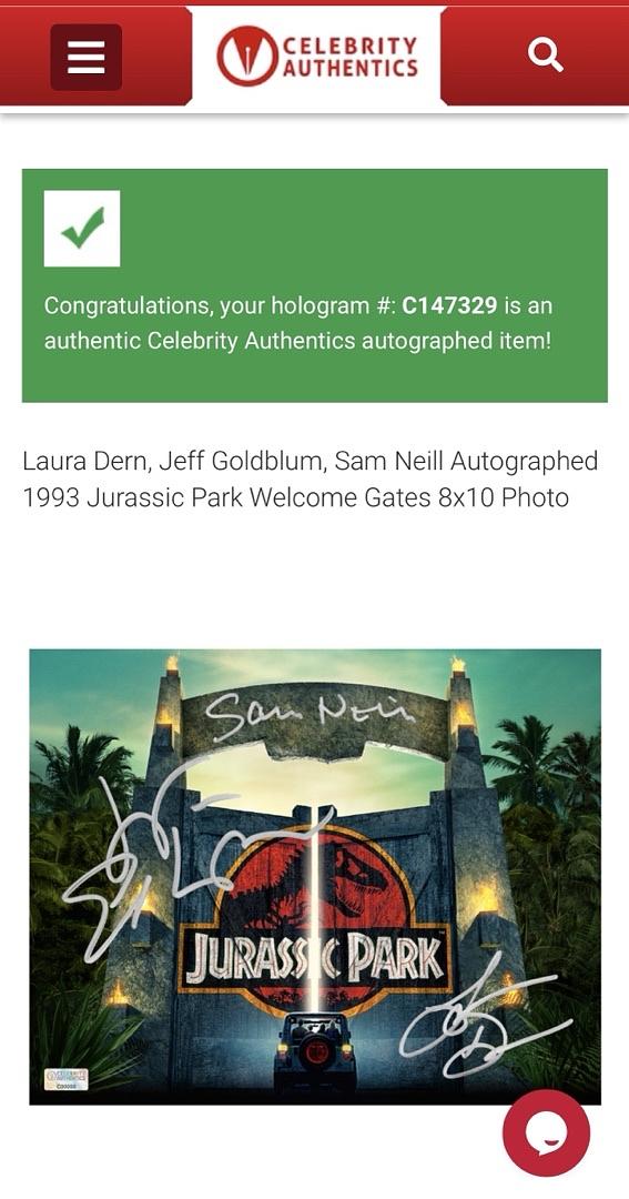 Sam Neill Laura Dern Jeff Goldblum Signed 8x10 (Jurassic World) -  Celebrity Authentics