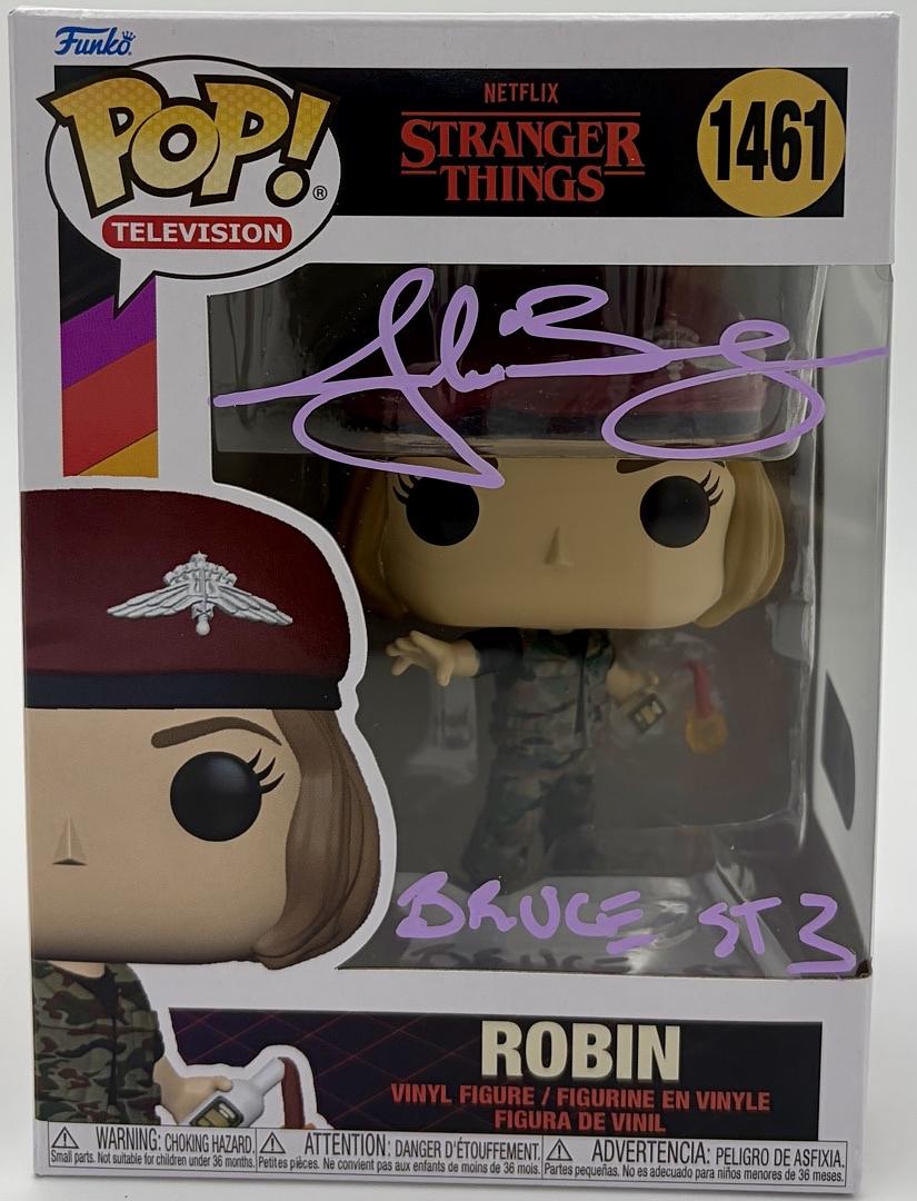 Jake Busey signed "Robin" Funko #1461 (Stranger Things) - SWAU COA