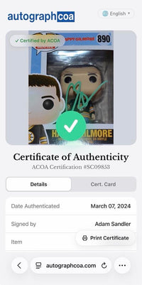 Adam Sandler Signed Funko Pop #890 "Happy Gilmore" - ACOA COA