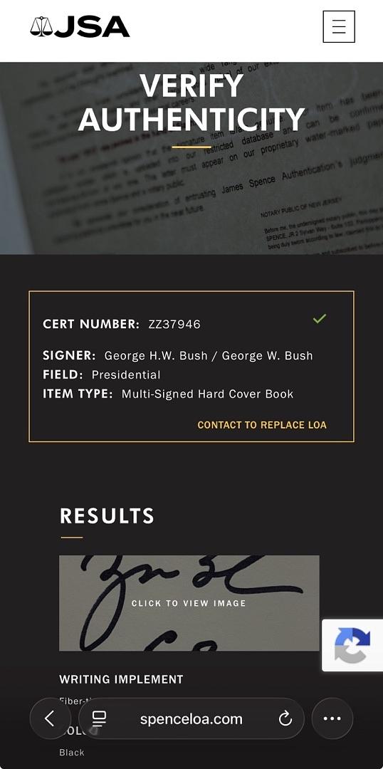George HW Bush & George W Bush Dual Signed Book "41 - A Portrait Of My Father" - Premier Collectibles & JSA COA