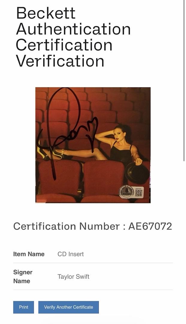 Taylor Swift matted, signed "Life of a Showgirl" CD Insert Photo 1 - Beckett COA