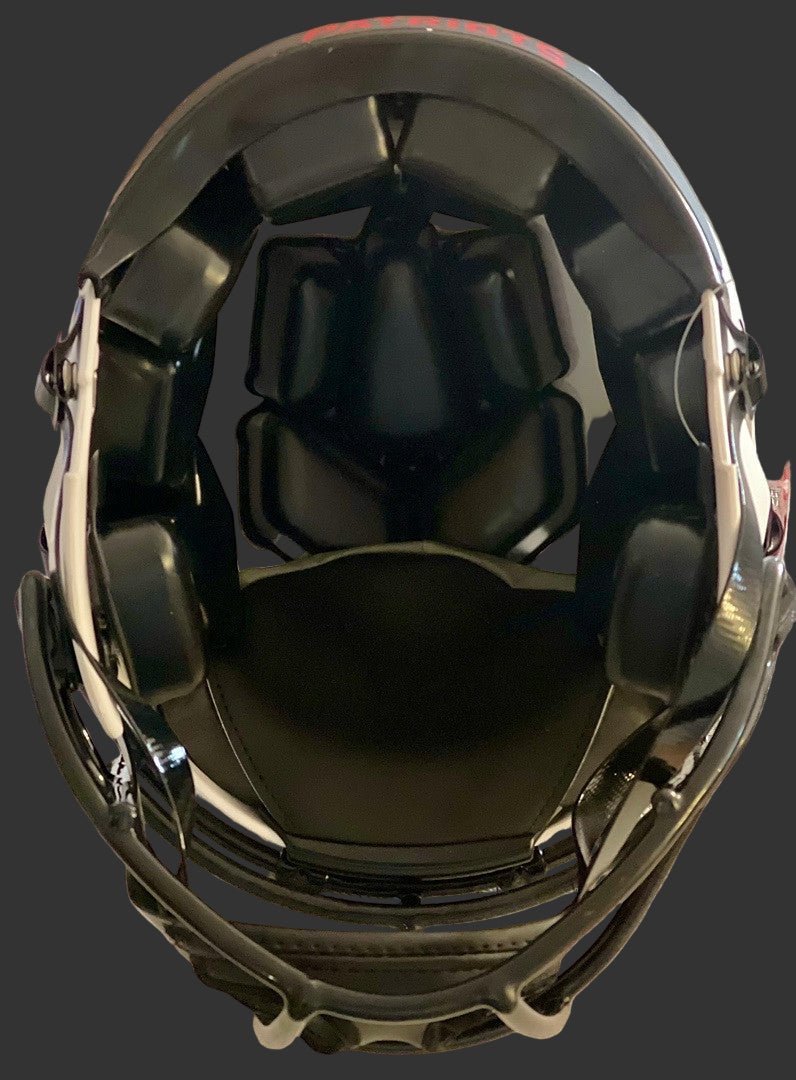 Mac Jones full sized authentic on-field Lunar Patriots helmet - Beckett COA