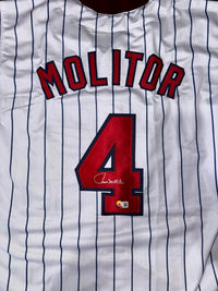 Paul Molitor signed Minnesota Twins Jersey - Beckett COA