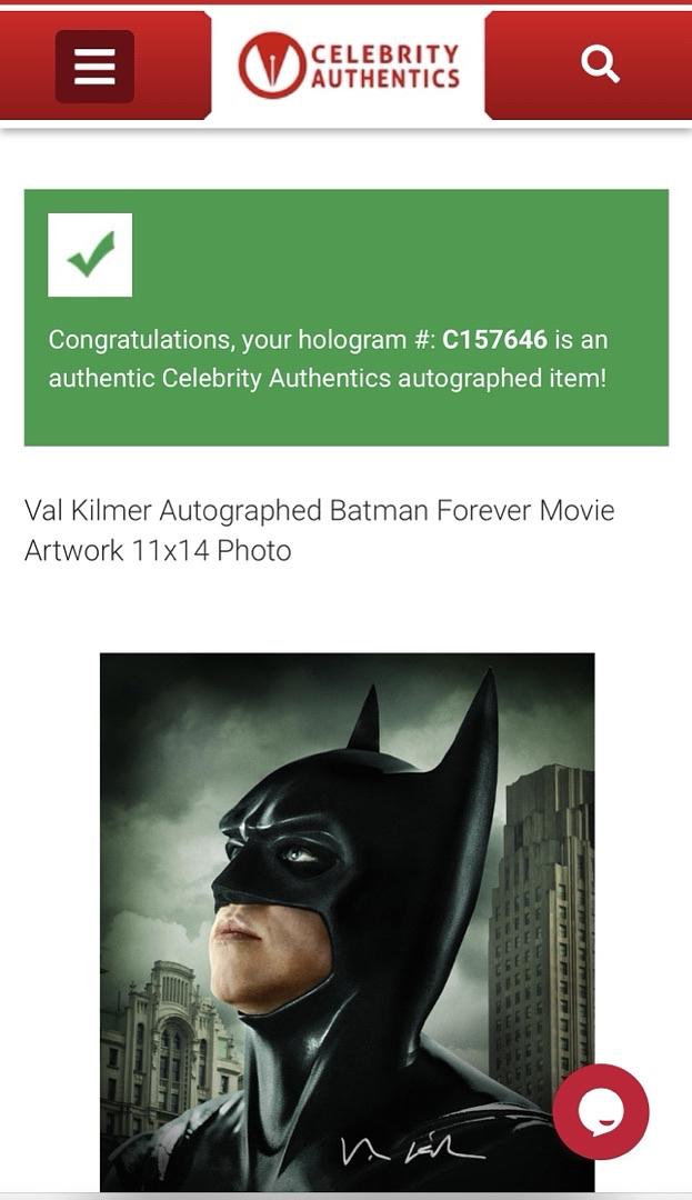 Val Kilmer signed 11x14 (Batman) - Celebrity Authentics COA