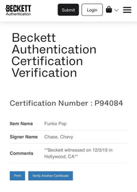 Chevy Chase Signed Funko Pop #720 "Ty Webb" (Caddy Shack) - Beckett COA