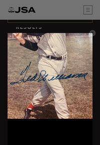 Ted Williams (Red Sox) signed 8x10 - JSA COA