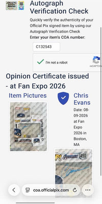 Chris Evans Signed Funko Pop #450 Captain America (Avengers) - Official Pix COA