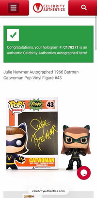 Julie Newmar Signed Funko Pop #43 Catwoman (Batman)  - Celebrity Authentics COA