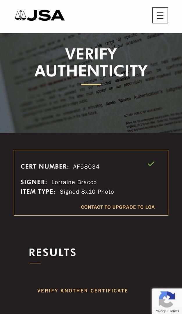 Lorraine Bracco signed 8x10 (Goodfellas) - JSA COA