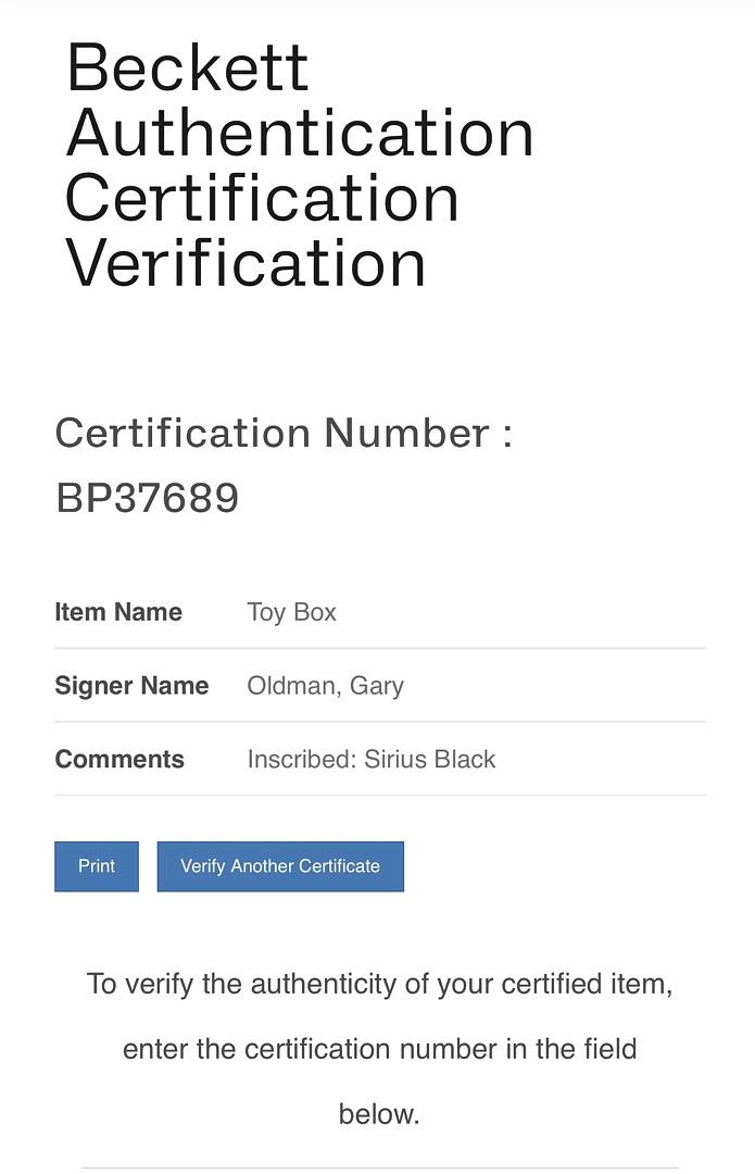 Gary Oldman Signed Wizard Wand (Harry Potter) w/character name #05 - Beckett COA