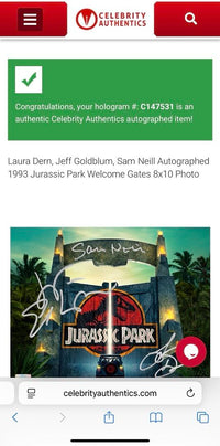 Sam Neill Laura Dern Jeff Goldblum Signed 8x10 (Jurassic World) -  Celebrity Authentics