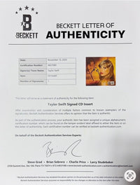 Taylor Swift matted, signed "Life of a Showgirl" CD Insert Photo 1 - Beckett COA and full LOA