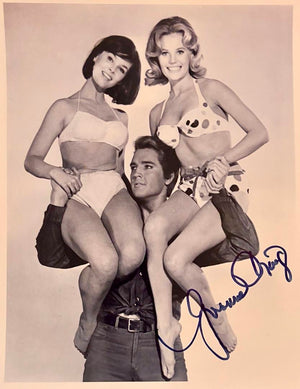 Yvonne Craig sexy signed 8x10 w/Elvis (Batman) - JSA COA