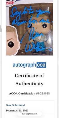 Tom Wilson signed Funko #963 (Back to the Future) w/quote - ACOA COA