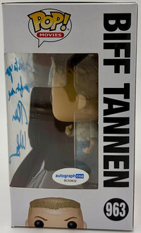 Tom Wilson signed Funko #963 (Back to the Future) w/quote - ACOA COA