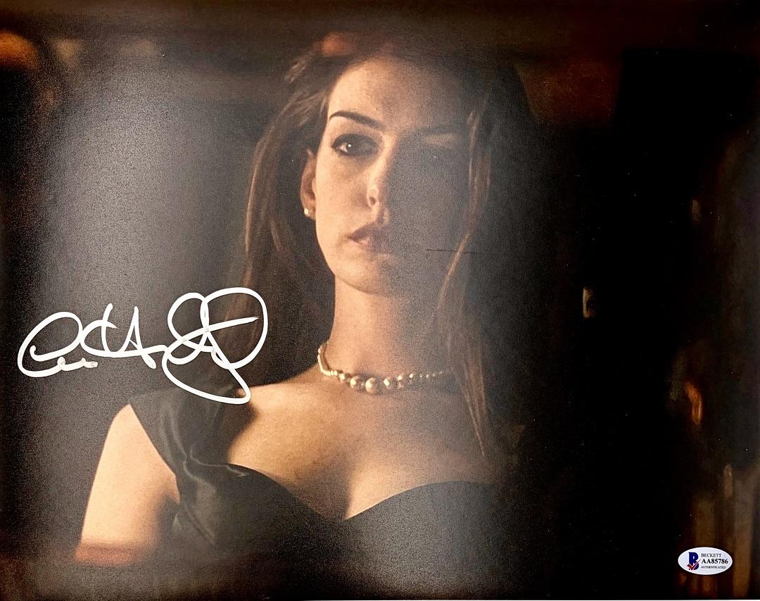 Anne Hathaway signed 11x14 "Batman" - Beckett COA
