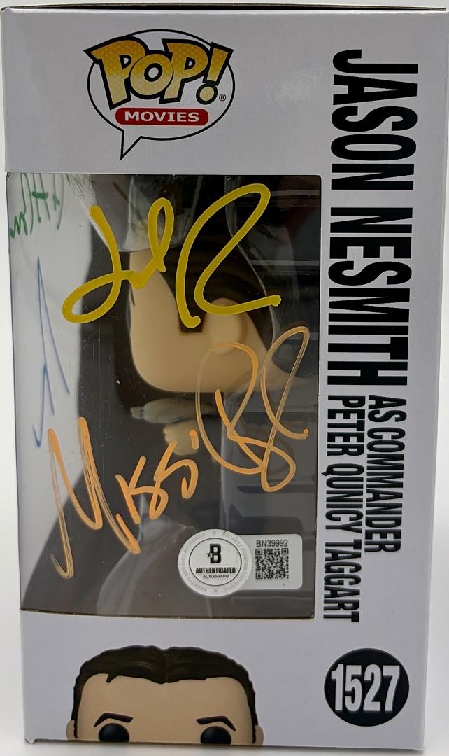 Cast signed Galaxy Quest "Jason Nesmith" Funko #1527 (Allen/Pyle/Rees/Breen) - Beckett & JSA COA