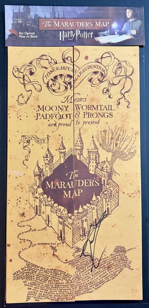 Daniel Radcliffe Signed 13x19 Marauders Map (Harry Potter) - Beckett COA