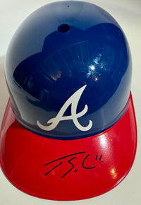 Jorge Soles (Braves) signed replica batting helmet - Schwartz COA
