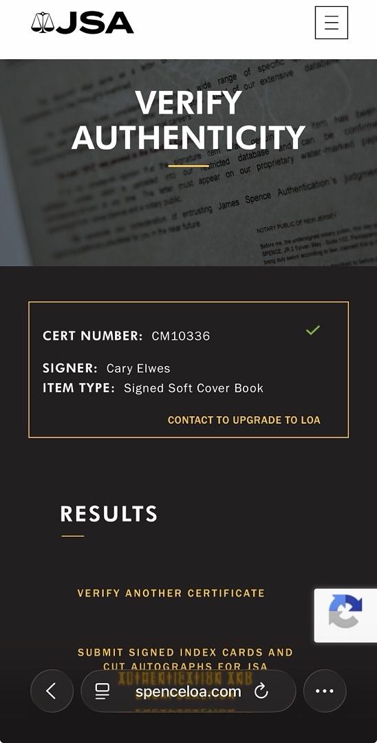 Cary Elwes signed paperback book "As You Wish" - JSA COA